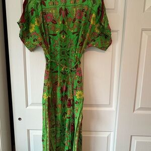 Tory Burch Green Floral Maxi Dress
